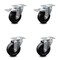 Service Caster 4 Inch Soft Rubber Wheel Swivel Top Plate Caster Total Lock Brakes SCC, 2PK SCC-TTL20S414-SRS-2-S-2 - alternate 3